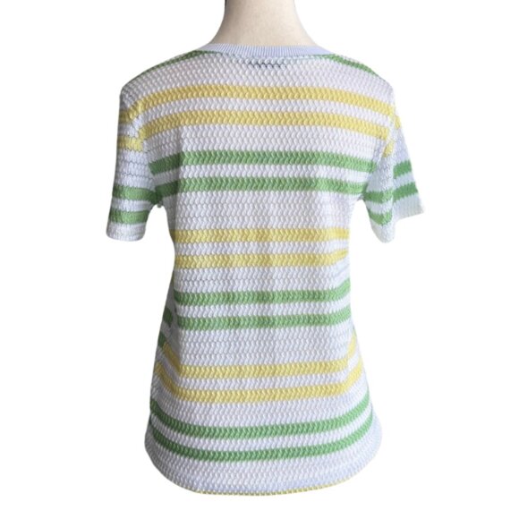 ZARA BEAUTIFUL TEXTURED KNIT SHORT SLEEVE TOP IN PASTEL COLORS, SZ. M - Picture 4 of 5